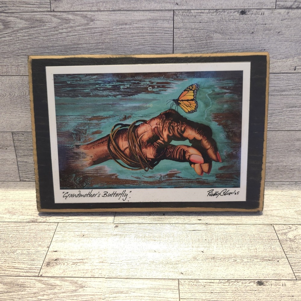 Grandmother's‎ Butterfly ByRickey Charles Signed Print Framed In Katrina Wood